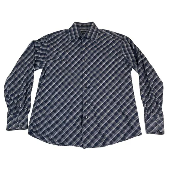 michael brandon dress shirts Chemise Mens Shirt Multicolor Long Sleeve Plaid Button Up Men's Dress Shirt